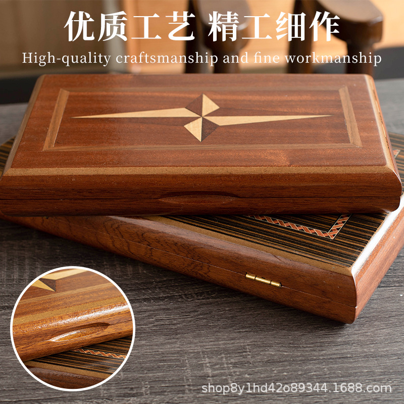 Board Game Vantage - Backgammon en bois massif, fabriqué en