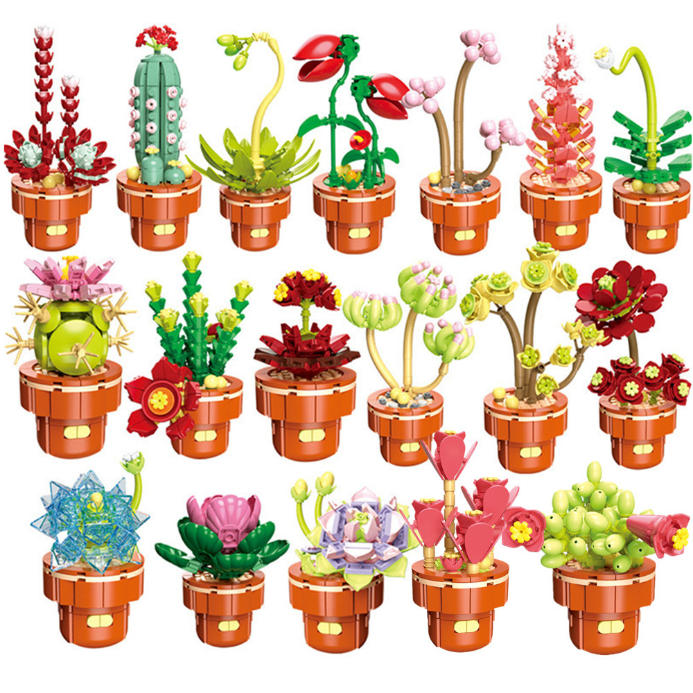 Lego Set Creator - Plante succulente en pot, créativité urbaine,